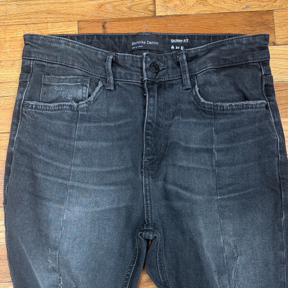 Bershka womens Charcoal Skinny Jeans